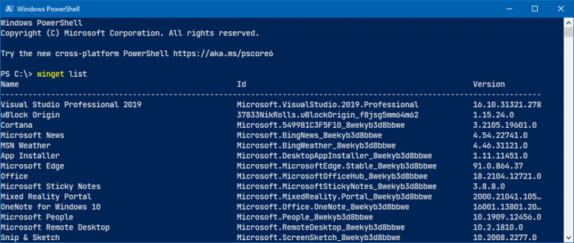 winget powershell